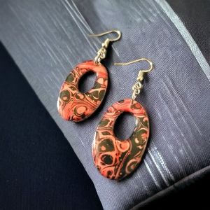 Long Fluid Art Resin Earrings
